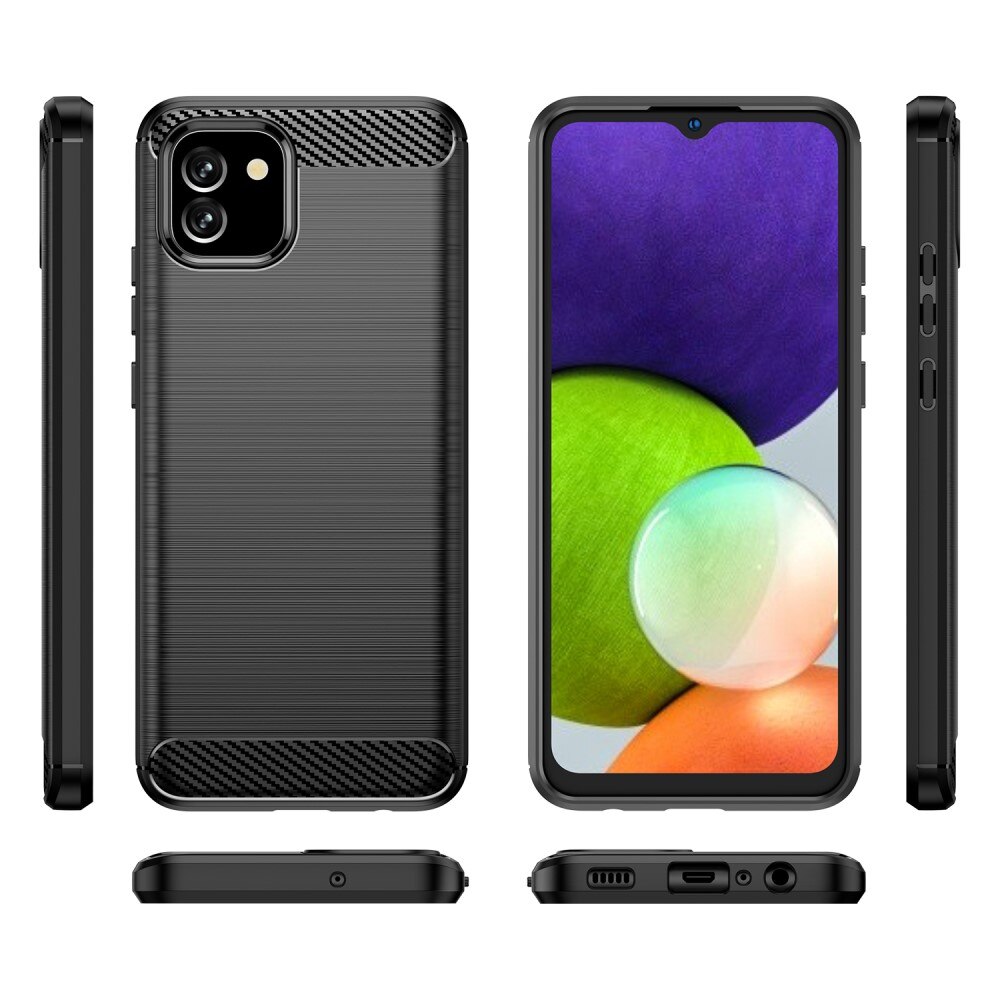 Brushed TPU Case Samsung Galaxy A03 Zwart