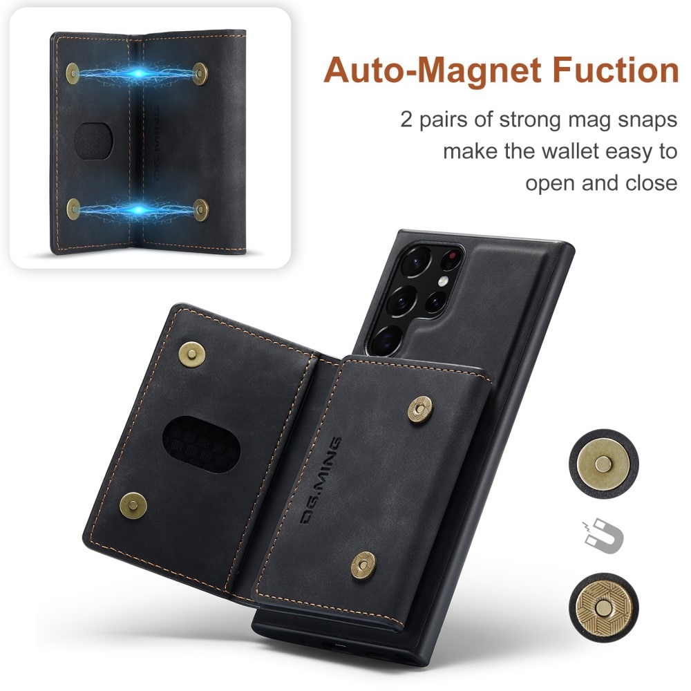 Magnetic Card Slot Case Samsung Galaxy S22 Ultra Zwart