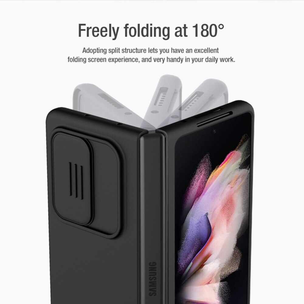 Soft CamShield Case Samsung Galaxy Z Fold 4 Zwart