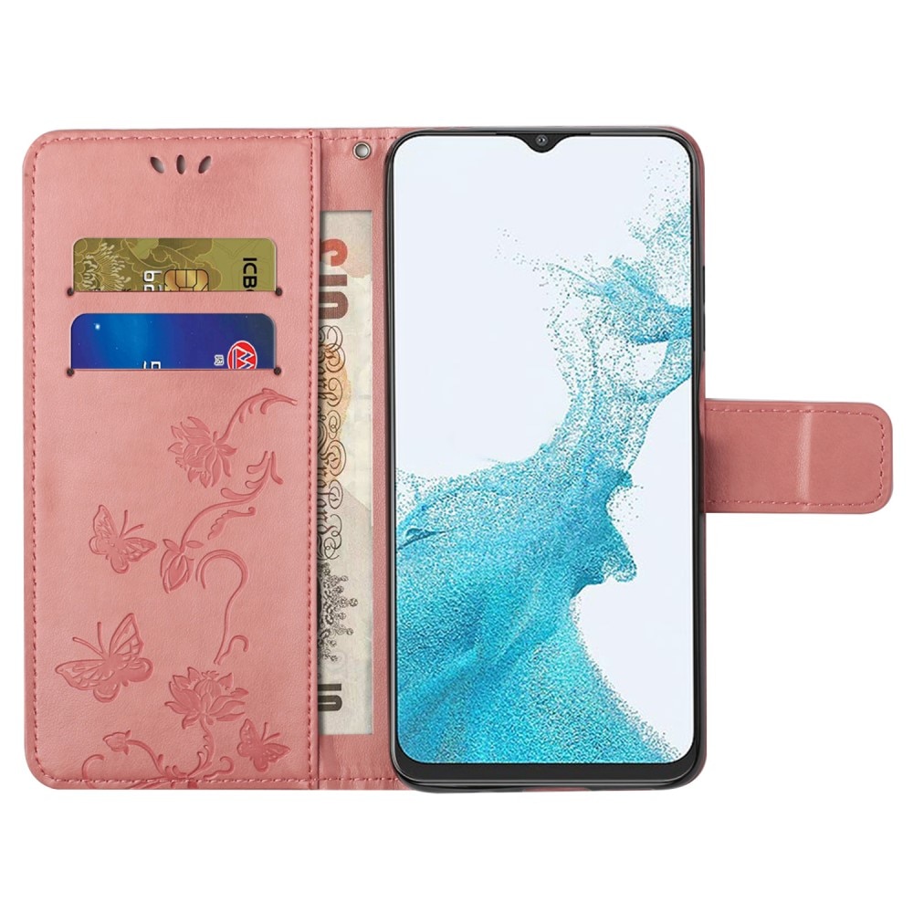 Samsung Galaxy A23 Leren vlinderhoesje Roze