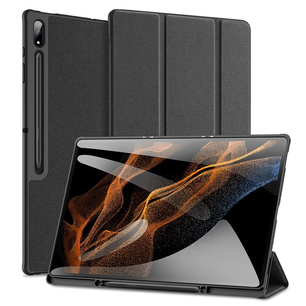 Domo Tri-Fold Case Samsung Galaxy Tab S8 Ultra Zwart