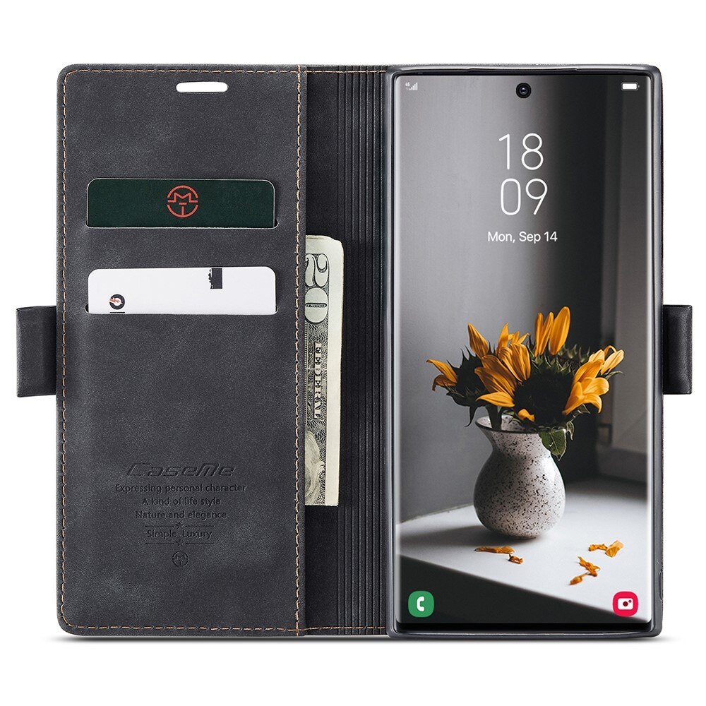 Slim Bookcover hoesje Samsung Galaxy S22 Ultra Zwart