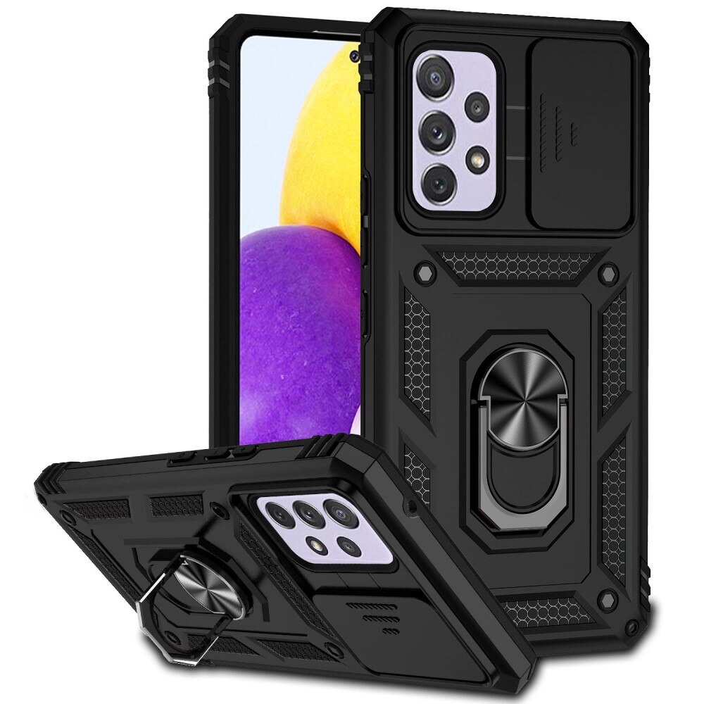 Samsung Galaxy A53 Hybridcase Ring + Camera Protector Zwart