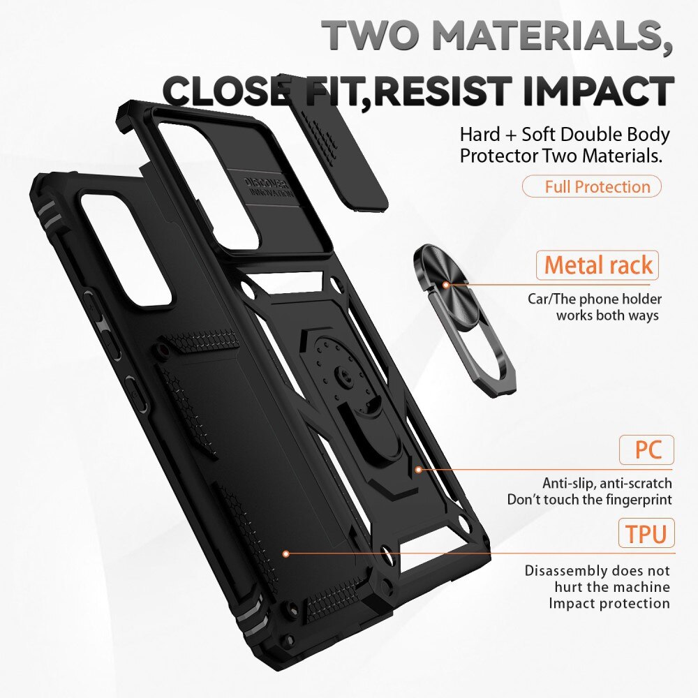 Samsung Galaxy A53 Hybridcase Ring + Camera Protector Zwart