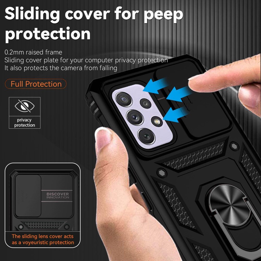 Samsung Galaxy A53 Hybridcase Ring + Camera Protector Zwart