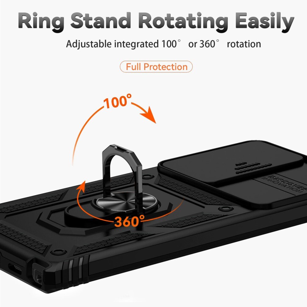 Samsung Galaxy S22 Ultra Hybridcase Ring+Camera Protector Zwart