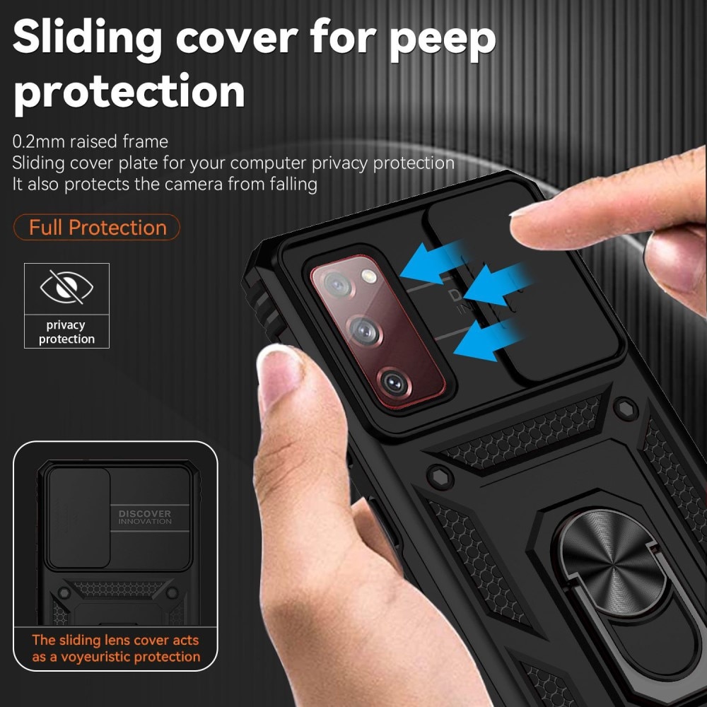 Samsung Galaxy S20 FE Hybridcase Ring+Camera Protector zwart