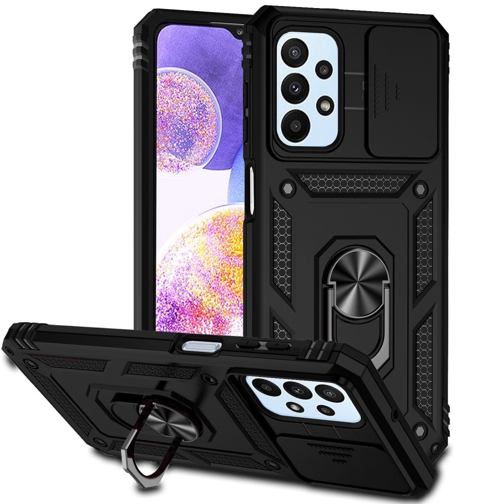 Samsung Galaxy A23 Hybridcase Ring+Camera Protector Zwart