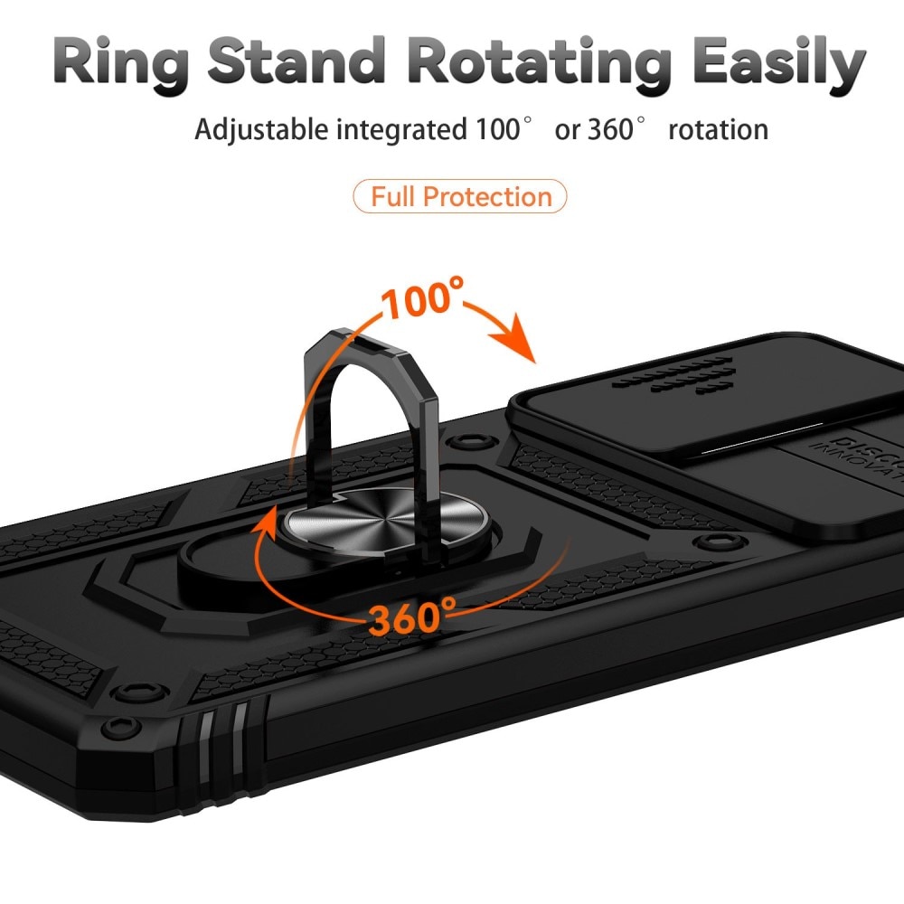Samsung Galaxy A23 Hybridcase Ring + Camera Protector Zwart