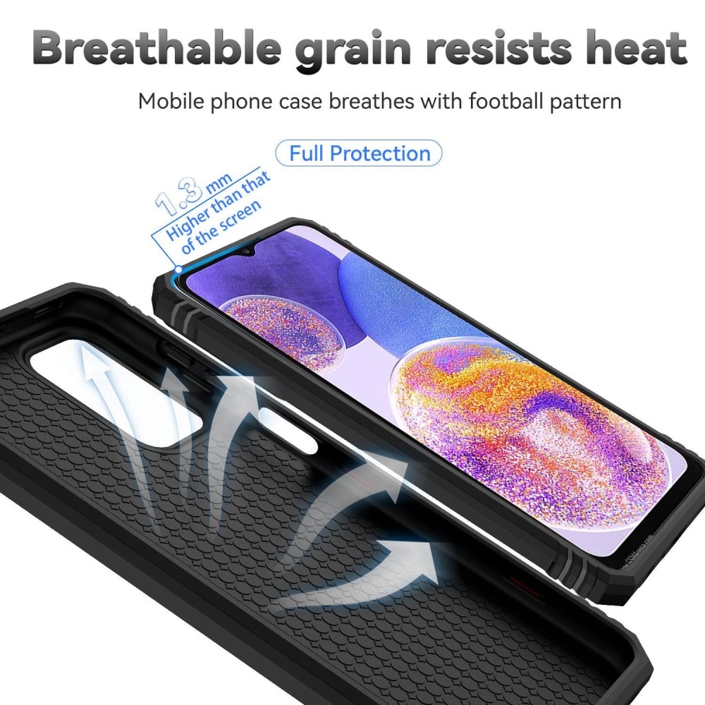 Samsung Galaxy A23 Hybridcase Ring + Camera Protector Zwart
