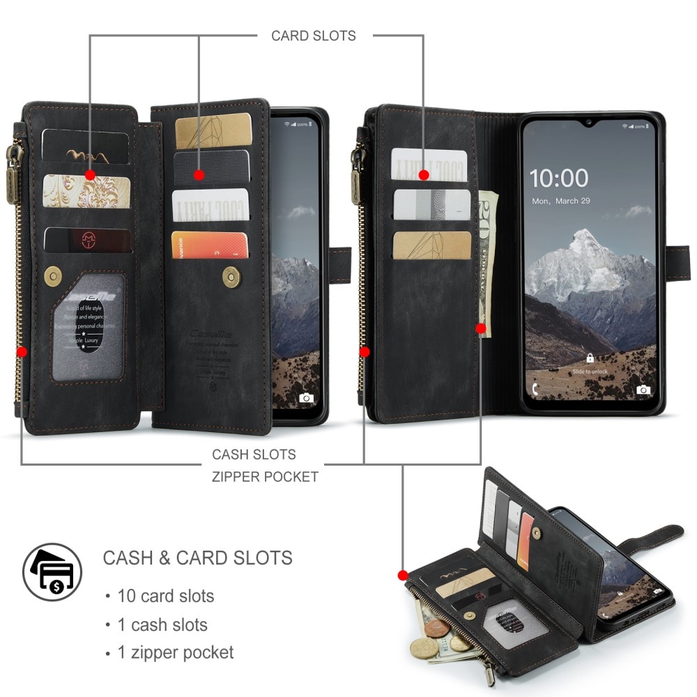 Bookcover hoesje Rits Samsung Galaxy A04s Zwart