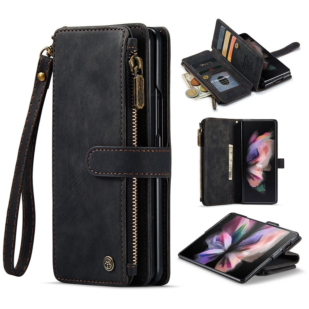 Bookcover hoesje Rits Samsung Galaxy Z Fold 3 Zwart