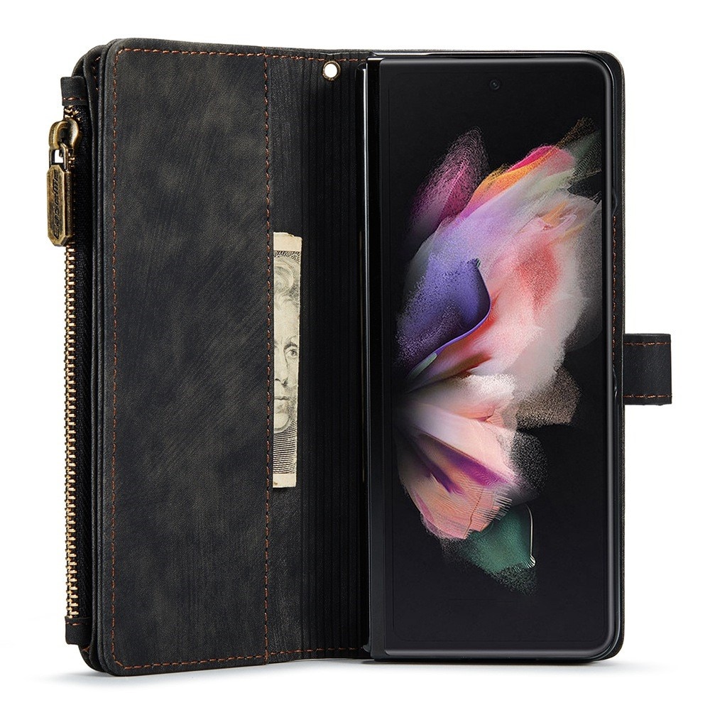 Bookcover hoesje Rits Samsung Galaxy Z Fold 3 Zwart