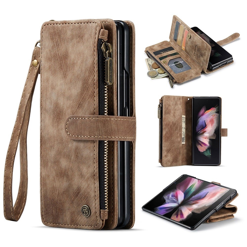 Bookcover hoesje Rits Samsung Galaxy Z Fold 3 Bruin