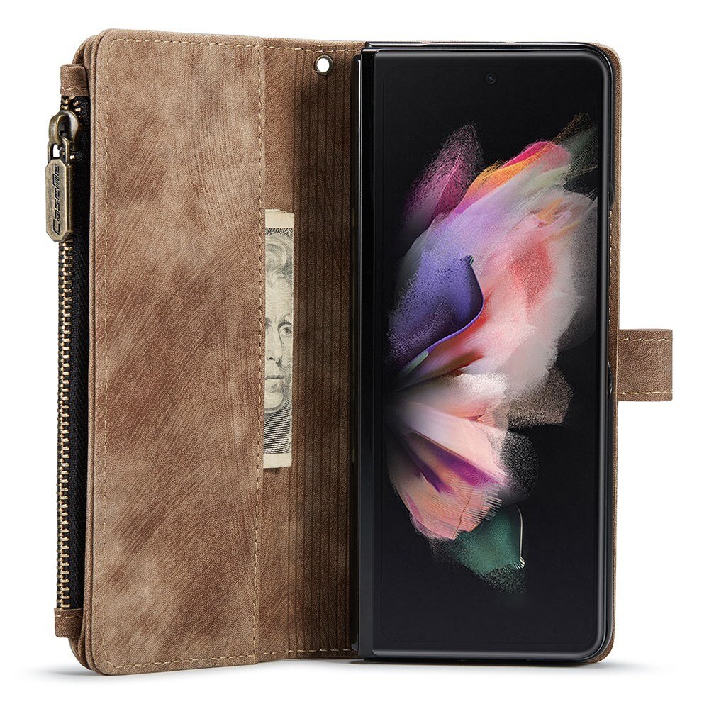 Bookcover hoesje Rits Samsung Galaxy Z Fold 3 Bruin