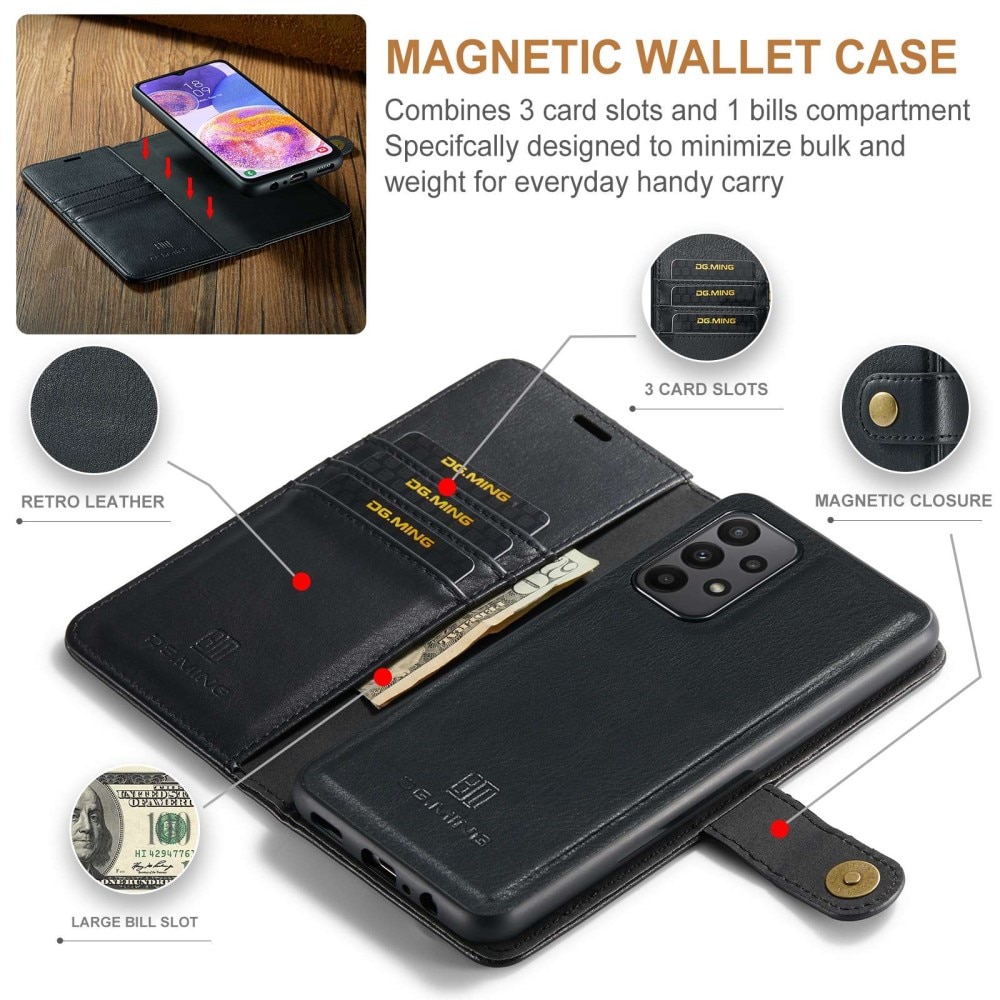 Magnet Wallet Samsung Galaxy A23 Zwart