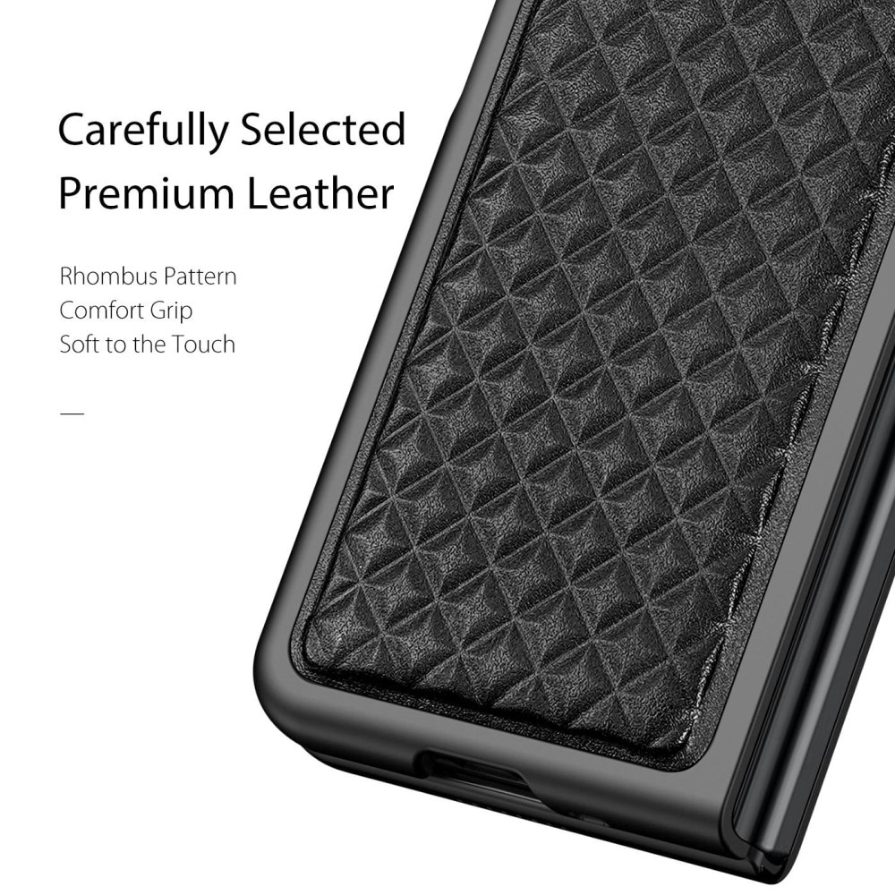 Venice Leather Case Samsung Galaxy Z Fold 3 Zwart