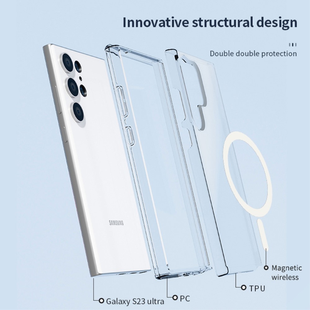 Hybridcase MagSafe Samsung Galaxy S23 Ultra transparant