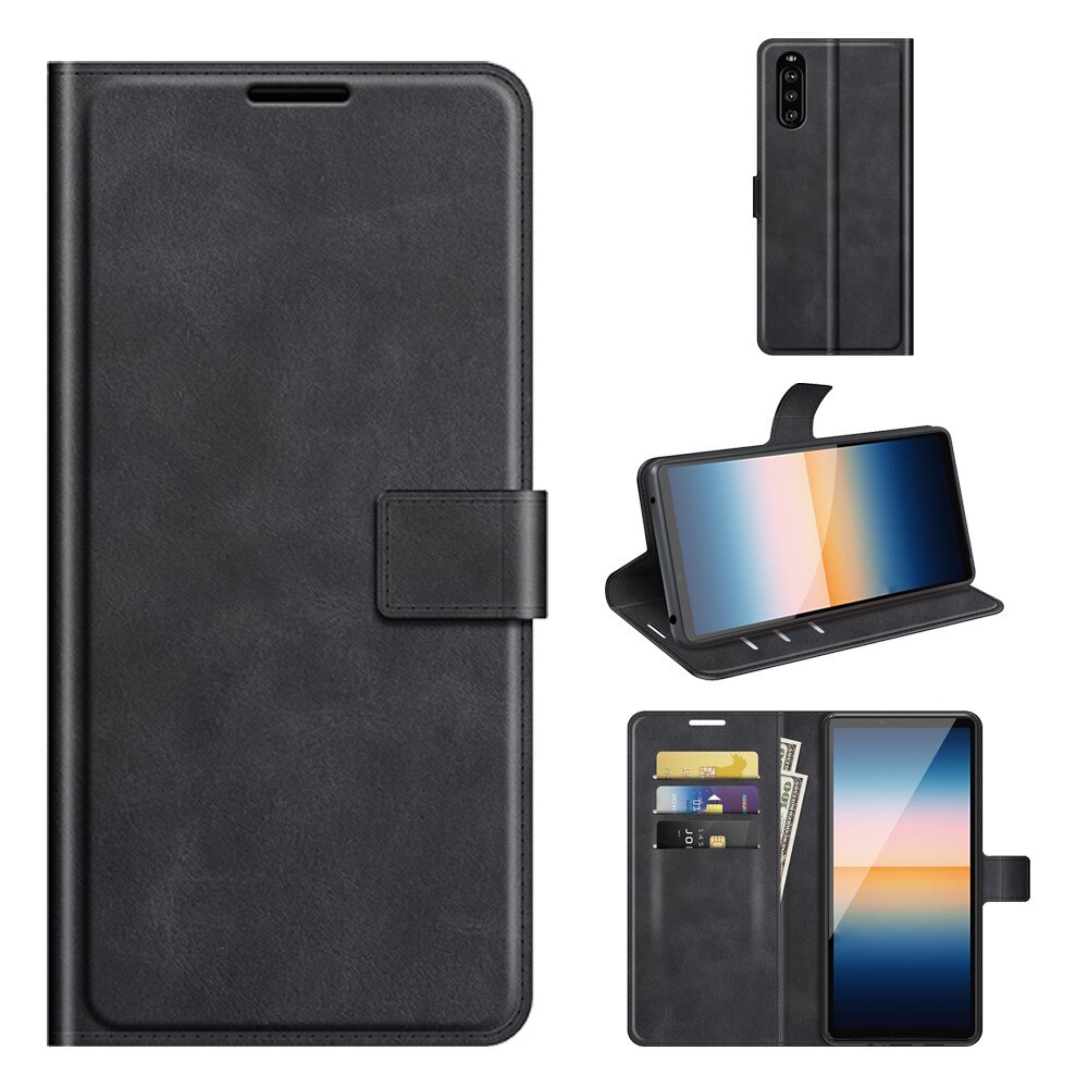 Sony Xperia 10 III Leather Wallet Zwart