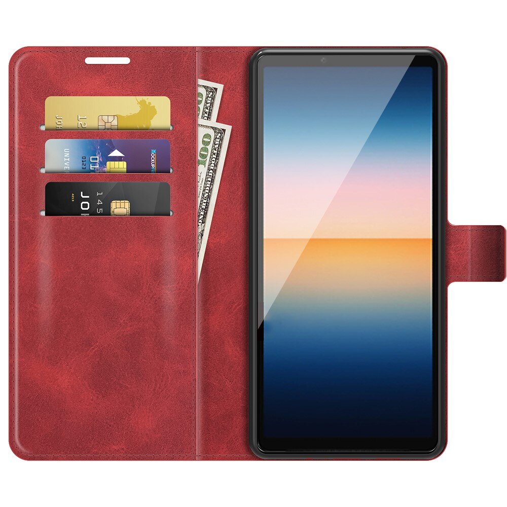 Sony Xperia 10 III Leather Wallet Red