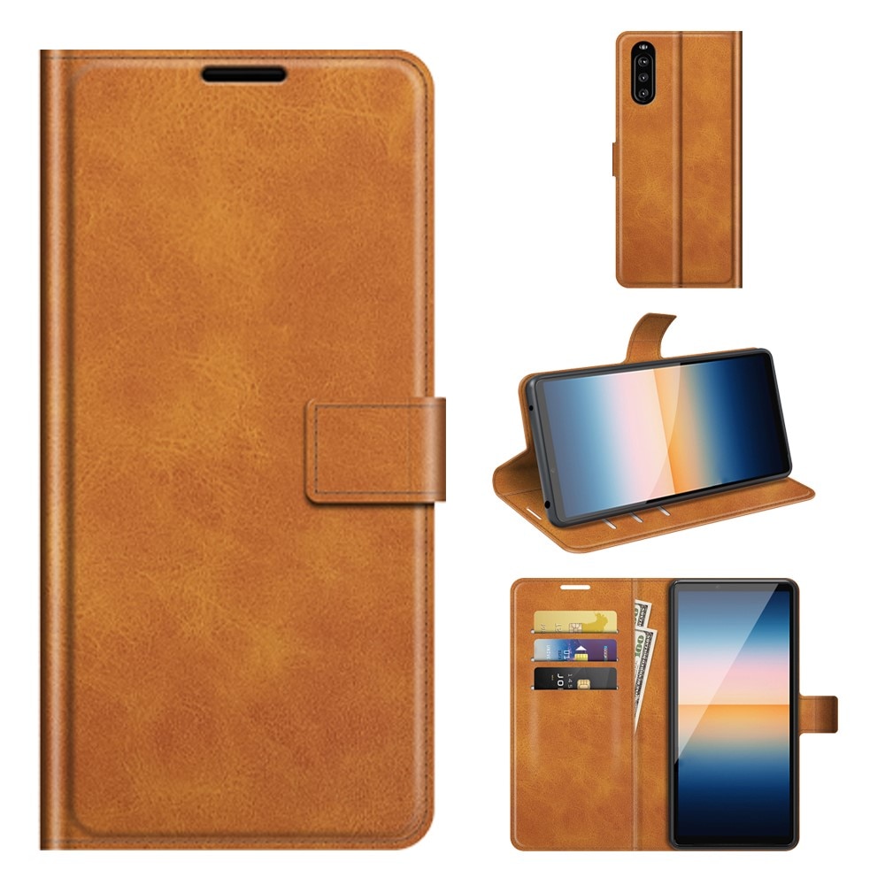 Sony Xperia 10 III Leather Wallet Cognac