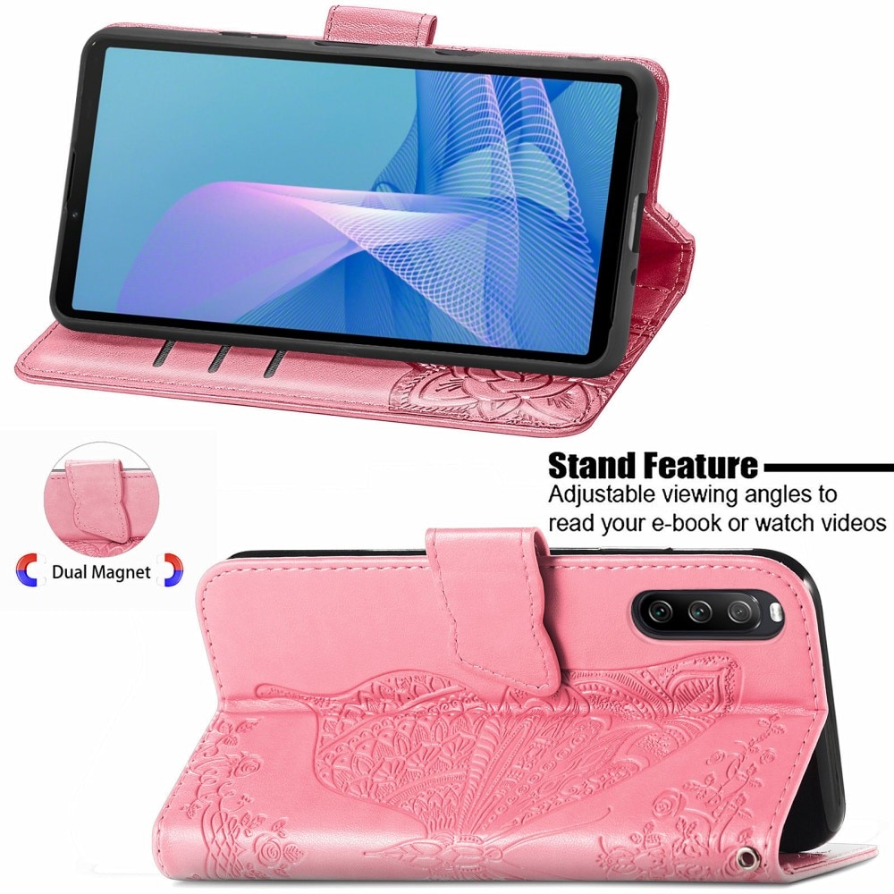 Sony Xperia 10 III Leren vlinderhoesje Roze
