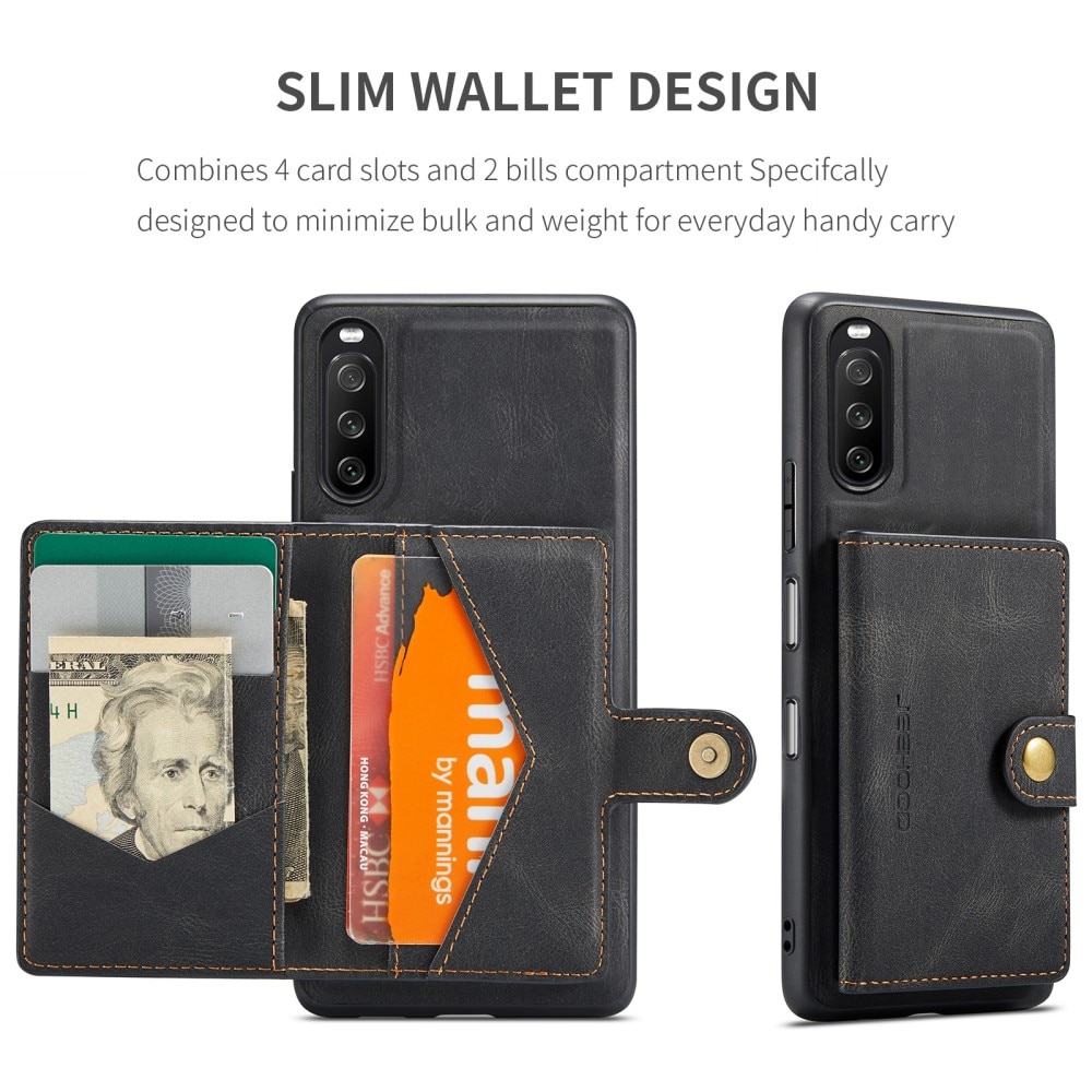 Sony Xperia 10 III Magnetic Wallet Card Case Zwart