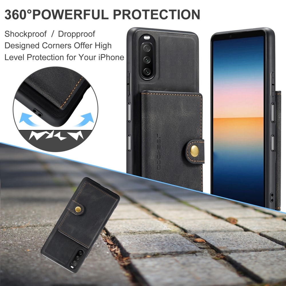 Sony Xperia 10 III Magnetic Wallet Card Case Zwart