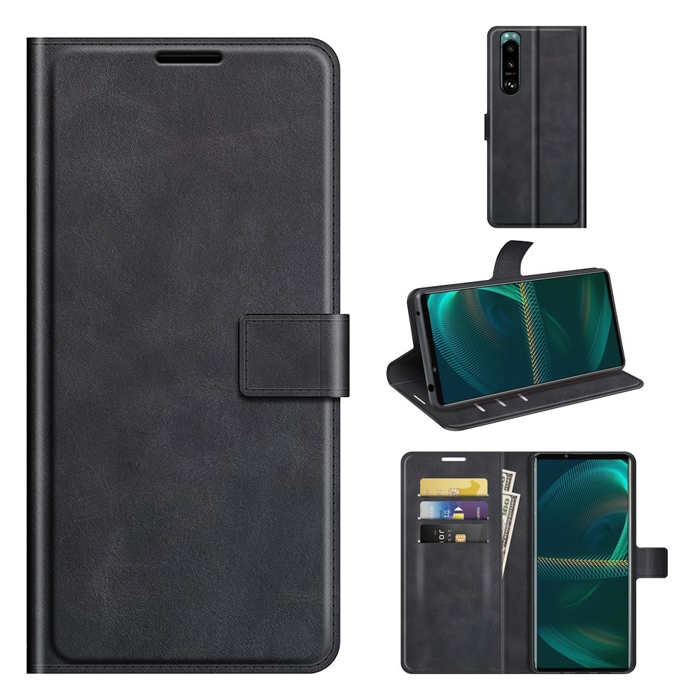 Sony Xperia 5 III Leather Wallet Zwart