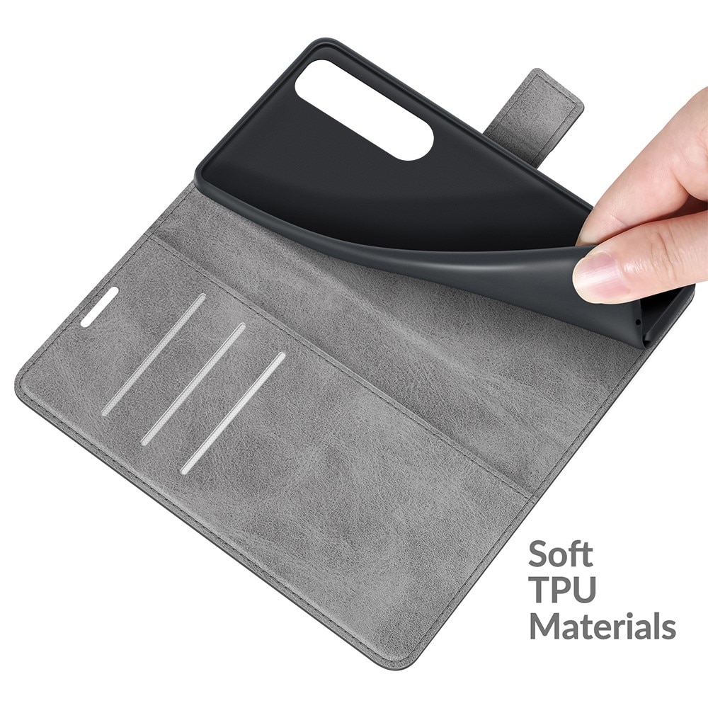 Sony Xperia 5 III Leather Wallet Grey