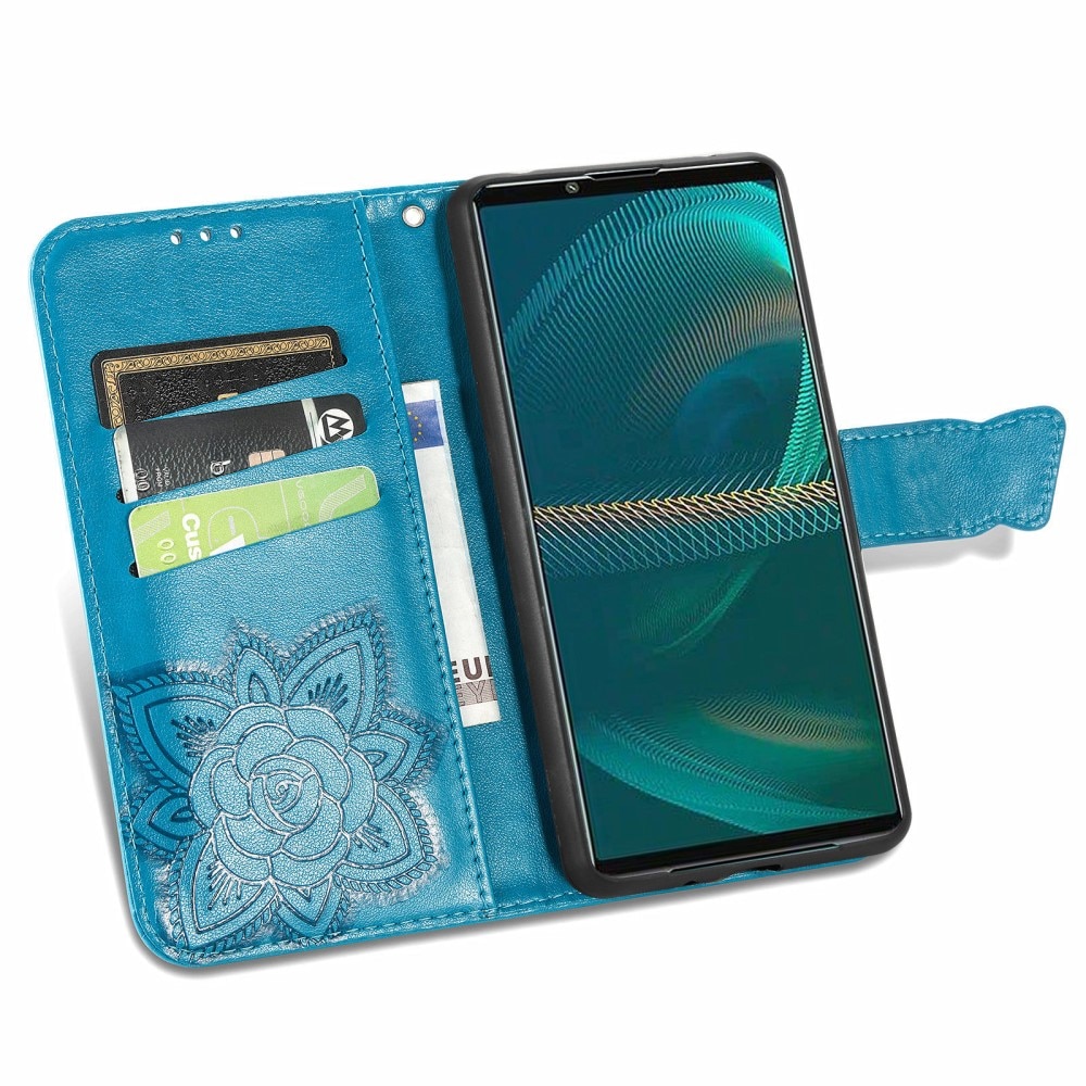 Sony Xperia 5 III Leren vlinderhoesje Blauw