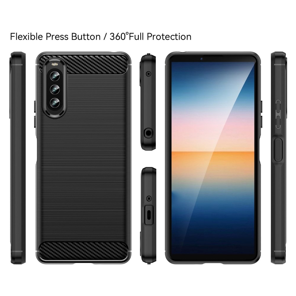 Brushed TPU Case Sony Xperia 10 IV Zwart