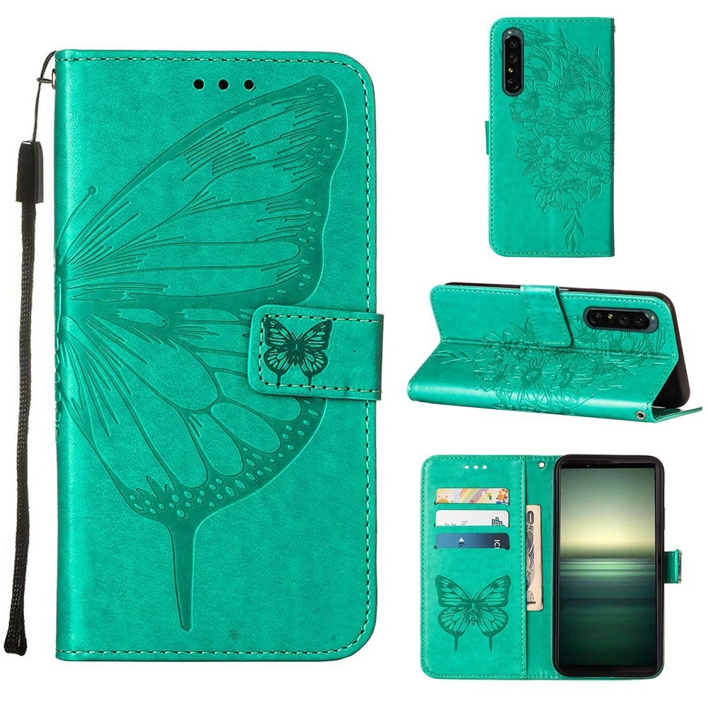 Sony Xperia 1 IV Leren vlinderhoesje Groen