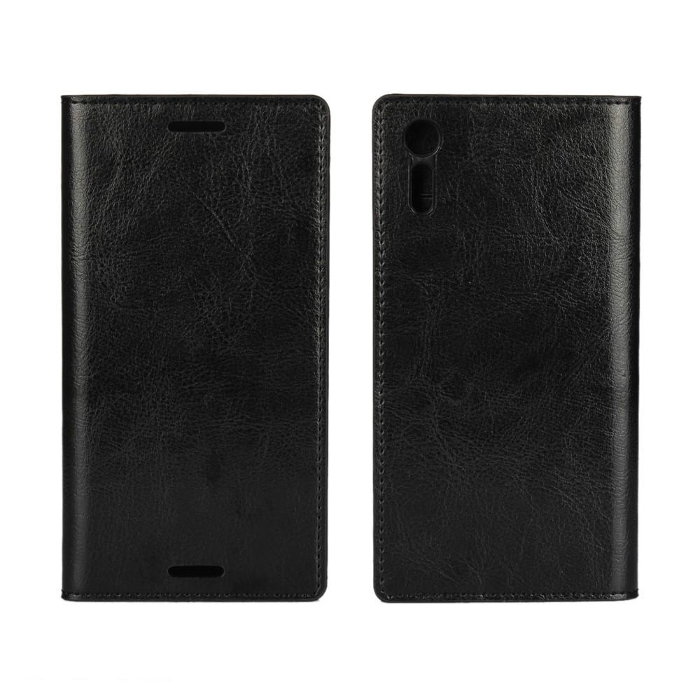 Sony Xperia XZ/XZs Mobielhoesje Echt Leer Zwart