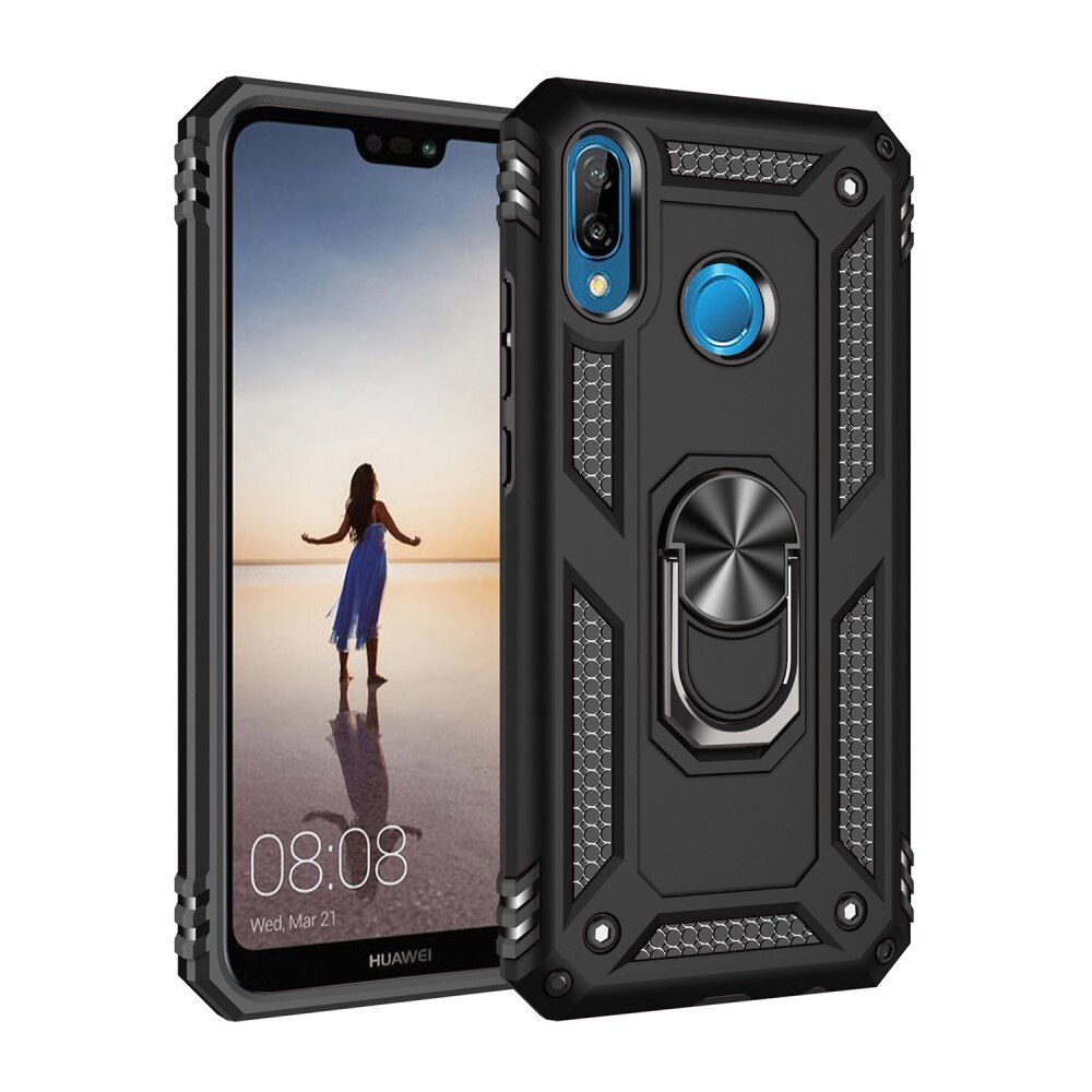 Huawei P20 Lite Hybridcase Tech Ring zwart