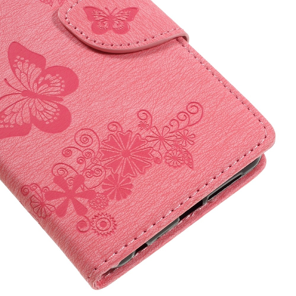 Huawei Honor 8 Leren vlinderhoesje Roze