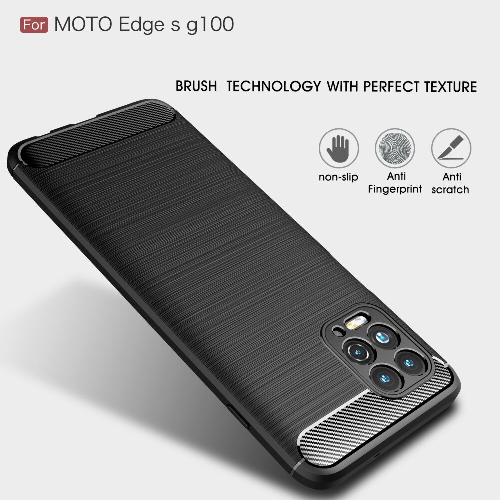 Hoesje TPU Brushed Motorola Moto G100 Zwart