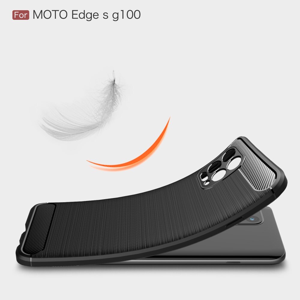 Hoesje TPU Brushed Motorola Moto G100 Zwart
