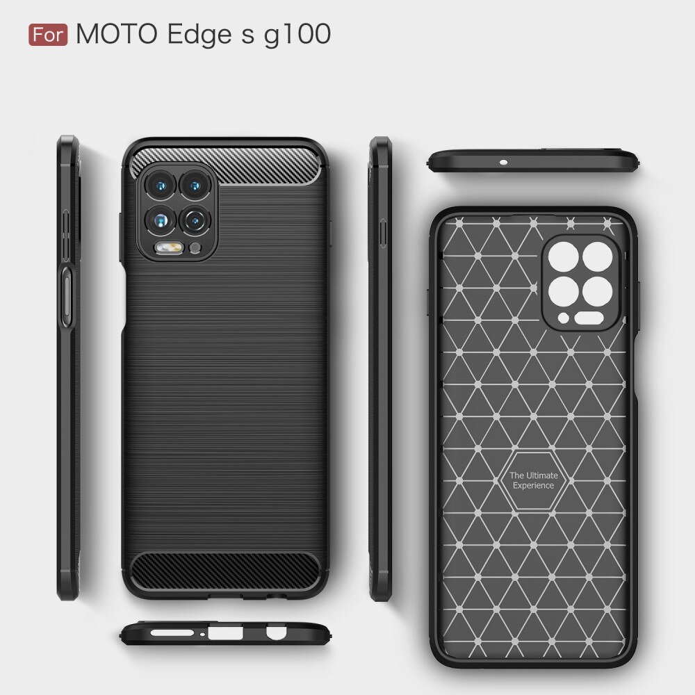 Hoesje TPU Brushed Motorola Moto G100 Zwart