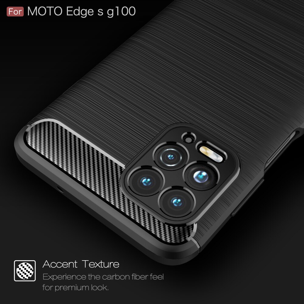 Hoesje TPU Brushed Motorola Moto G100 Zwart