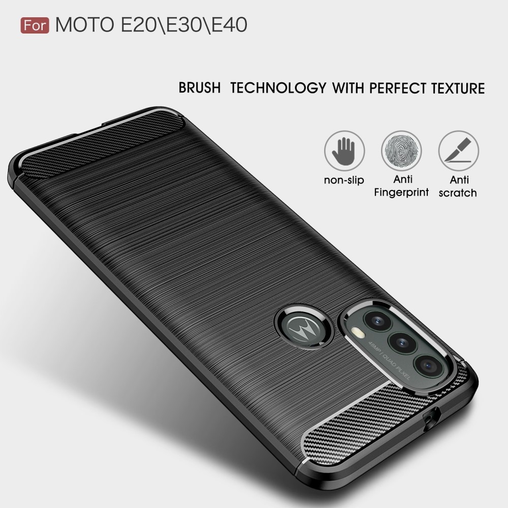 Brushed TPU Case Motorola Moto E20/E30/E40 Zwart