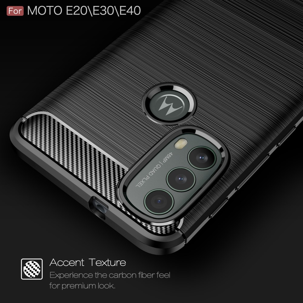 Brushed TPU Case Motorola Moto E20/E30/E40 Zwart