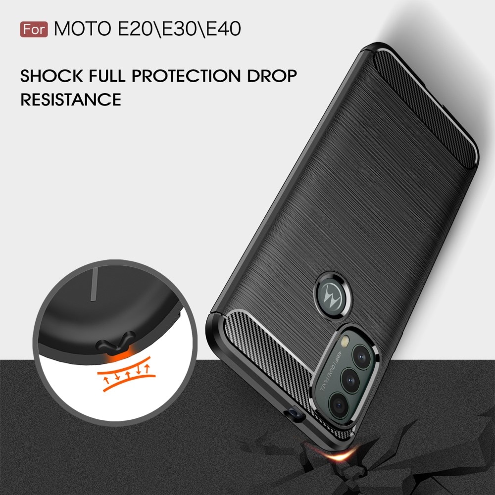 Brushed TPU Case Motorola Moto E20/E30/E40 Zwart