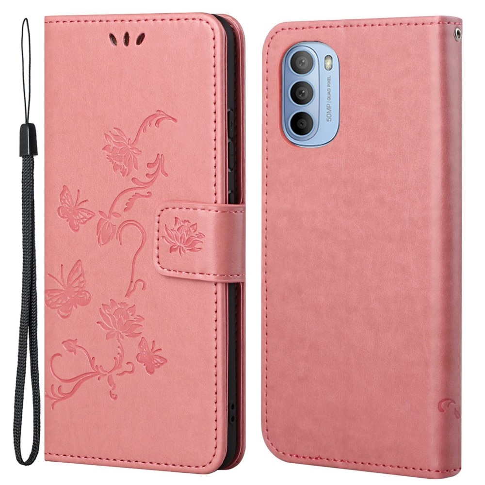 Motorola Moto G31/G41 Leren vlinderhoesje Roze