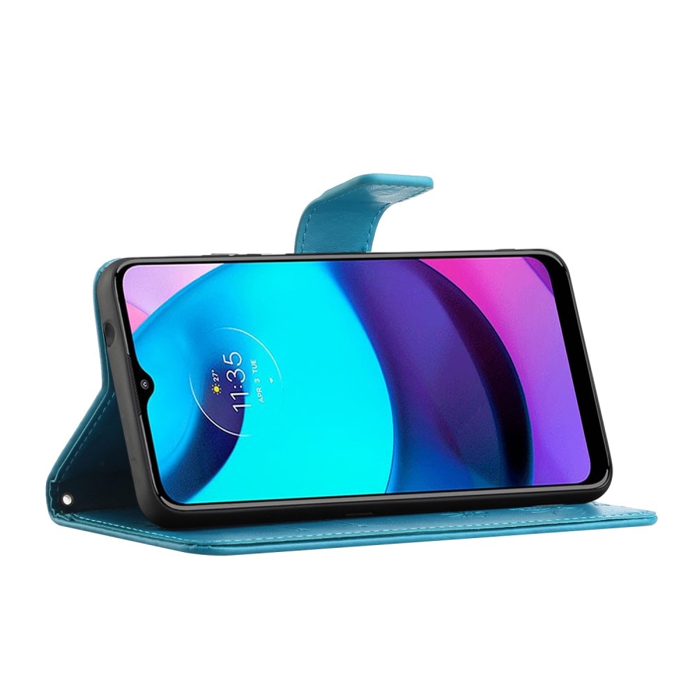 Motorola Moto E20/E30/E40 Leren vlinderhoesje Blauw