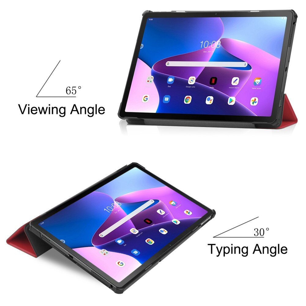 Lenovo M10 Plus (3rd gen) Tri-fold Hoesje Rood