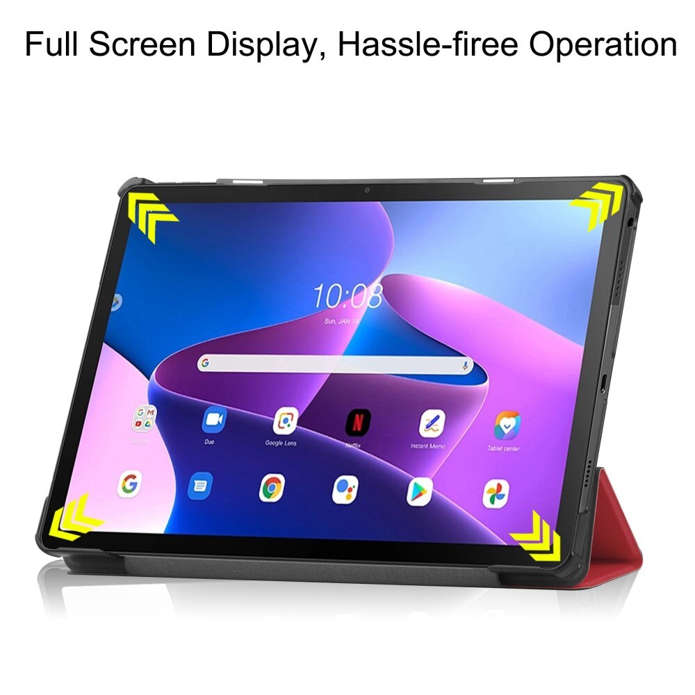 Lenovo M10 Plus (3rd gen) Tri-fold Hoesje Rood