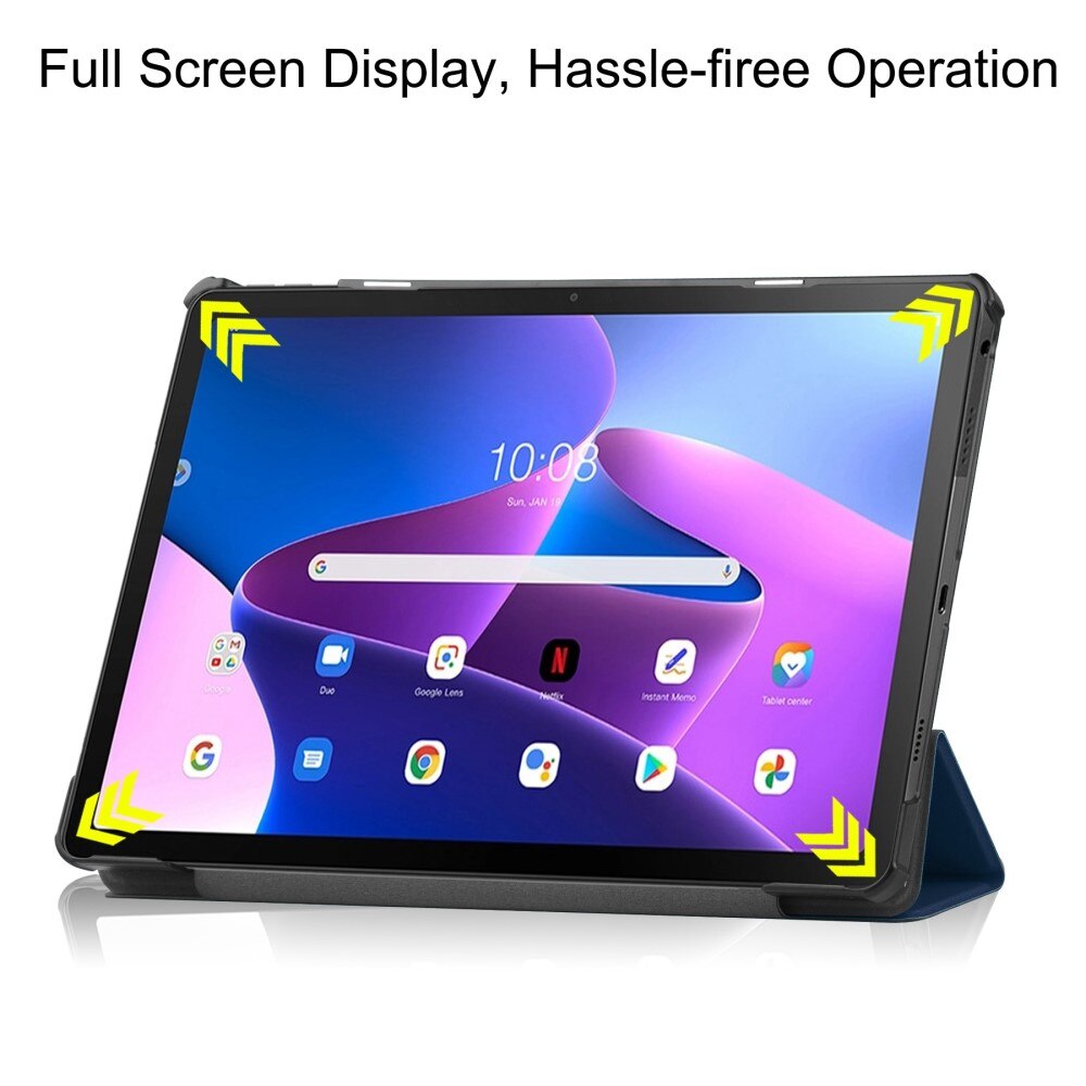  Lenovo Tab M10 Plus (3rd gen) Tri-fold Hoesje Blauw