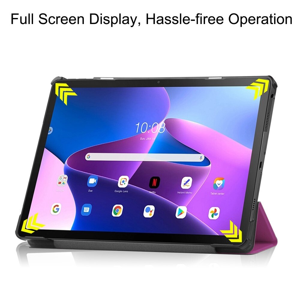  Lenovo Tab M10 Plus (3rd gen) Tri-fold Hoesje Paars