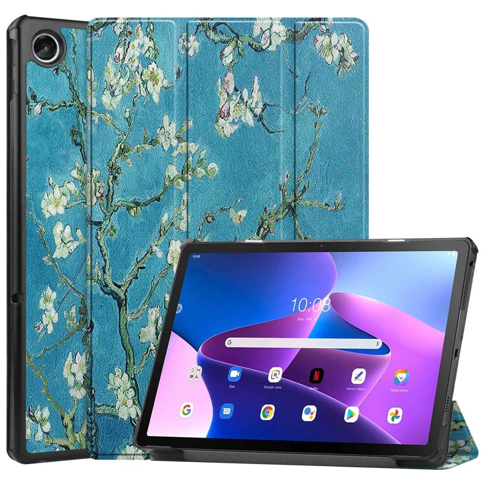 Lenovo M10 Plus (3rd gen) Tri-fold Hoesje Kersenbloemen